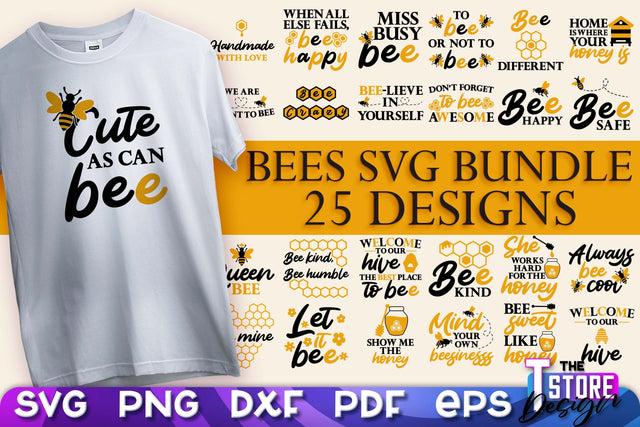 Bees SVG Design | Bees Quotes SVG Design | Honey SVG v.1 SVG The T Store Design 