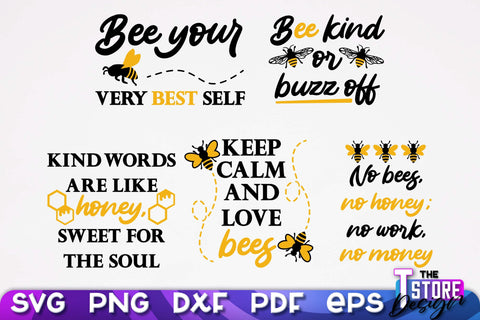 Bees SVG Design | Bees Quotes SVG Design | Honey SVG v.2 SVG The T Store Design 