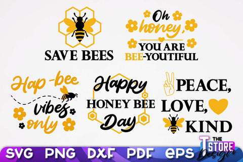 Bees SVG Design | Bees Quotes SVG Design | Honey SVG v.2 SVG The T Store Design 