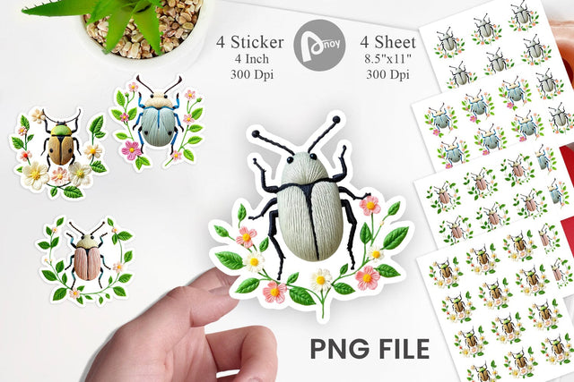 Beetle Embroidery Sticker Sublimation artnoy 