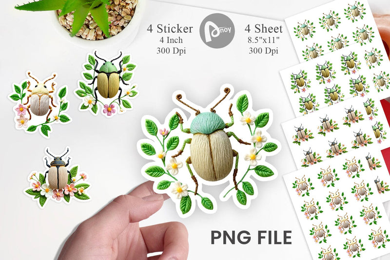 Beetle Embroidery Sticker Sublimation artnoy 