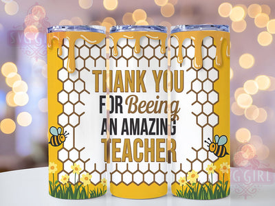 BEEyond Grateful Teacher Tumbler, Bee Theme Teacher, Education Thank You, Teacher Pun Present, School Staff Gift, Classroom Tumbler, Sublimation Template Sublimation SvggirlplusArt 