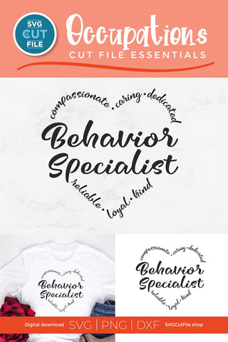 Behavior specialist svg heart for Cricut or Silhouette SVG SVG Cut File 