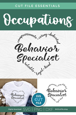 Behavior specialist svg heart for Cricut or Silhouette SVG SVG Cut File 