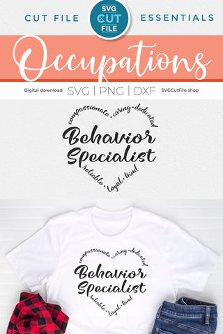 Behavior specialist svg heart for Cricut or Silhouette SVG SVG Cut File 