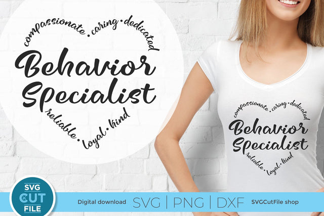 Behavior specialist svg heart for Cricut or Silhouette SVG SVG Cut File 