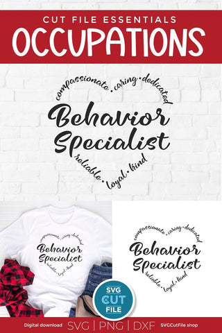 Behavior specialist svg heart for Cricut or Silhouette SVG SVG Cut File 