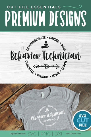 Behavior Technician svg Round Circle for Men or Women - for Cricut or Silhouette SVG SVG Cut File 