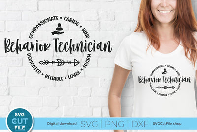 Behavior Technician svg Round Circle for Men or Women - for Cricut or Silhouette SVG SVG Cut File 