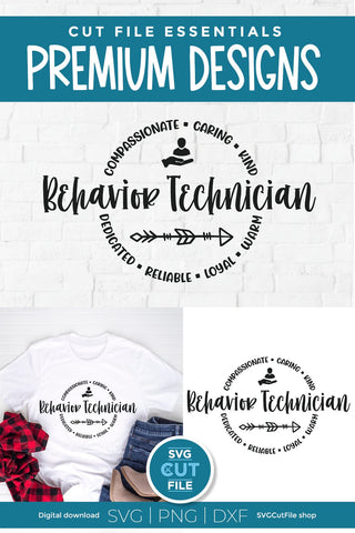 Behavior Technician svg Round Circle for Men or Women - for Cricut or Silhouette SVG SVG Cut File 