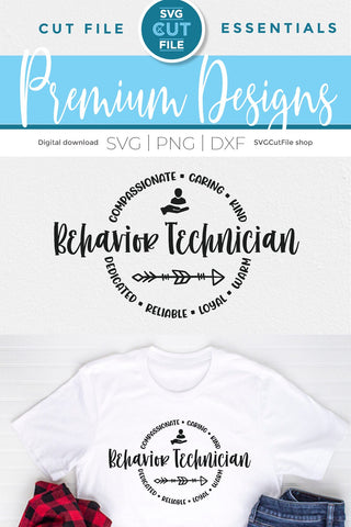 Behavior Technician svg Round Circle for Men or Women - for Cricut or Silhouette SVG SVG Cut File 