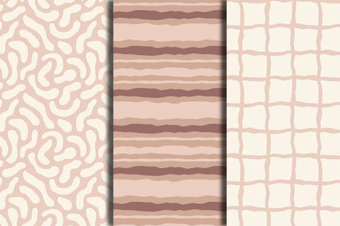 Beige & Brown Minimalist Seamless Patterns Papers Digital Pattern Rin Green 