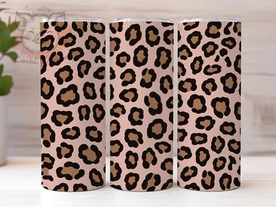 Beige Fuzzy Leopard Print Animal Tumbler, Fuzzy Animal Wrap, Beige Leopard Design, 20Oz Skinny Tumbler, Wild Cat Sublimation, Neutral Animal Drinkware, Soft Leopard Tumbler Sublimation Lara' s Designs 