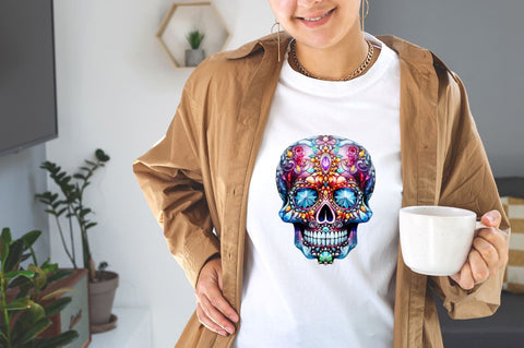 Bejeweled Face Skeleton Sublimation Bundle Sublimation Designangry 