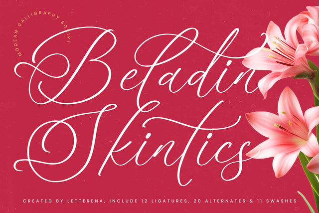 Beladin Skintics - Modern Calligraphy Script Font Letterena Studios 