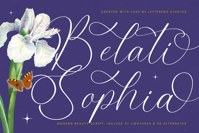 Belati Sophia - Modern Beauty Script Font Letterena Studios 
