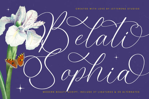 Belati Sophia - Modern Beauty Script Font Letterena Studios 