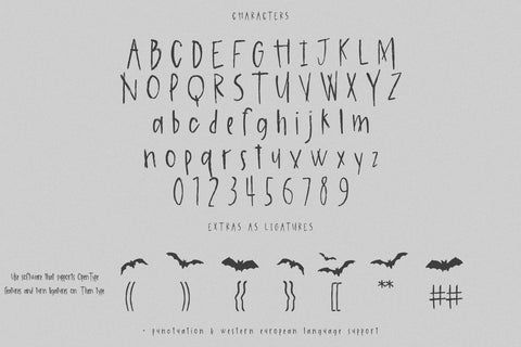 Belfry Sans with Bats Font Beck McCormick 