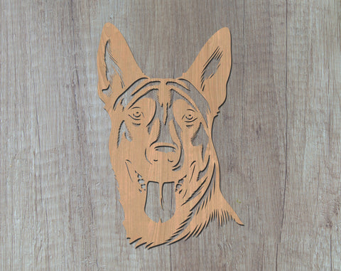 Belgian Malinois Laser SVG Cut File, Belgian Malinois Glowforge File, Belgian Malinois DXF, Belgian Malinois Wall Art SVG SVG HappyDesignStudio 
