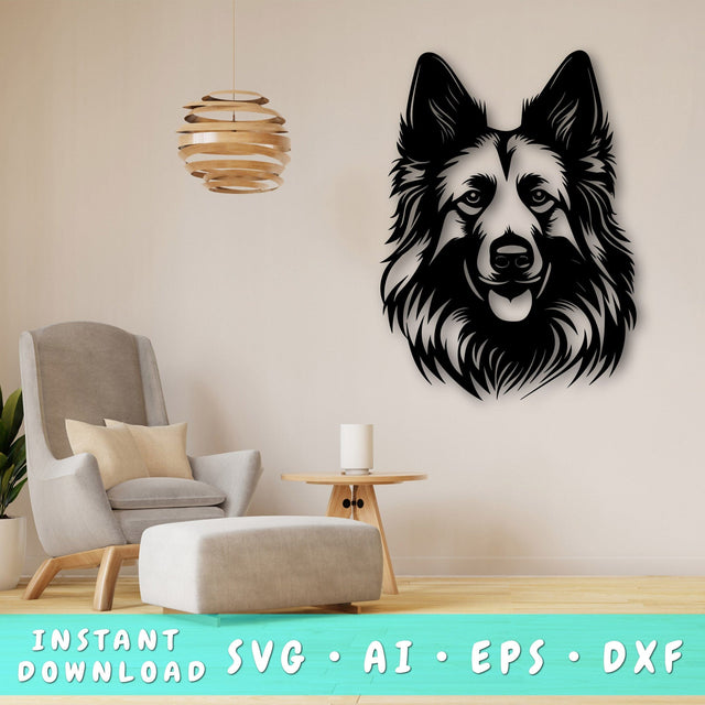 Belgian Tervuren Laser SVG Cut File, Belgian Tervuren Glowforge File, Belgian Tervuren DXF, Belgian Tervuren Wall Art SVG SVG HappyDesignStudio 