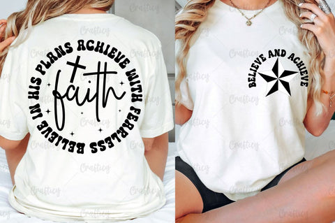 Believe and achieve Front and Back SVG T shirt Design SVG Designangry 
