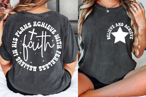 Believe and achieve Front and Back SVG T shirt Design SVG Designangry 