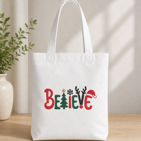 Believe Christmas Embroidery Design – Christmas Tree Reindeer Santa Hat Machine Embroidery File, Holiday Believe Design Embroidery/Applique DESIGNS PatternFeed8 