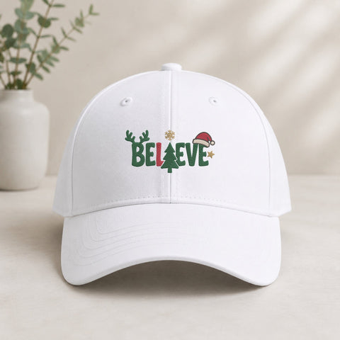 Believe Christmas Embroidery Design – Christmas Tree Santa Hat Reindeer Machine Embroidery File, Holiday Shirt Design Embroidery/Applique DESIGNS PatternFeed8 
