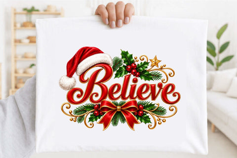 Believe Christmas PNG Design, Christmas Sublimation SVGArt 