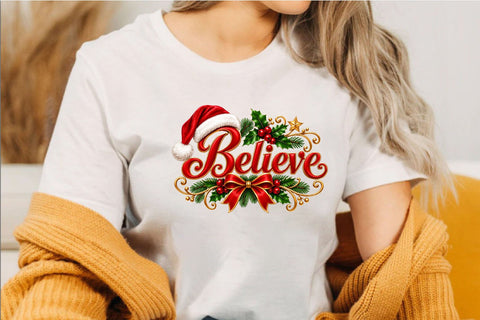 Believe Christmas PNG Design, Christmas Sublimation SVGArt 