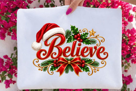 Believe Christmas PNG Design, Christmas Sublimation SVGArt 