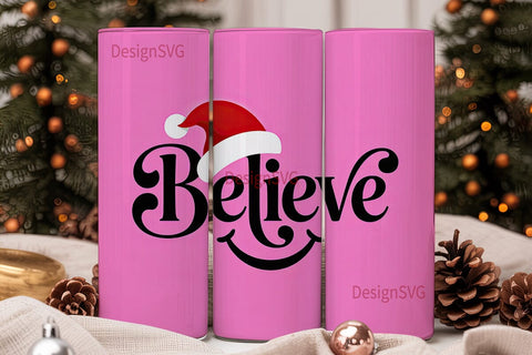 Believe Christmas Tumbler Design Sublimation DesignSVG 