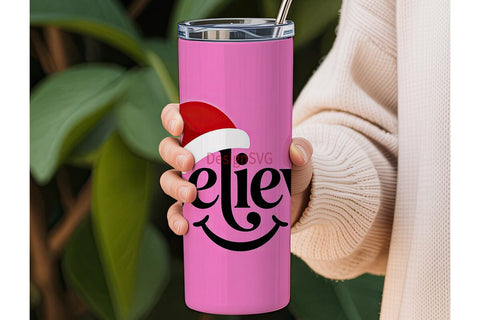 Believe Christmas Tumbler Design Sublimation DesignSVG 