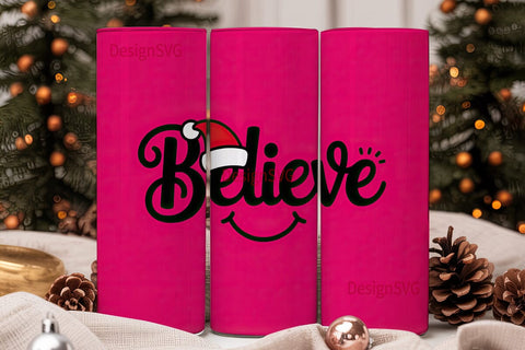 Believe Christmas Tumbler Design Sublimation DesignSVG 