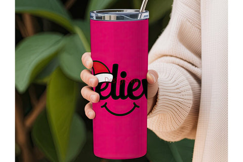 Believe Christmas Tumbler Design Sublimation DesignSVG 