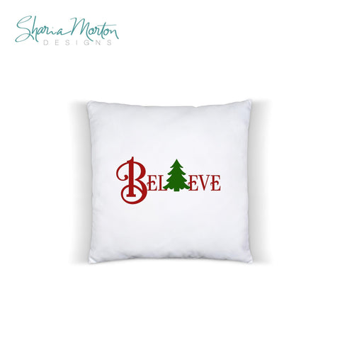 Believe Christmas Vinyl with Tree SVG Sharia Morton Designs 