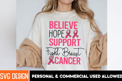 Believe Hope Support Fight Breast Cancer SVG Cut File,Breast Cancer SVG Bundle,Awareness Month SVG bundle,Breast Cancer Sublimation PNG SVG BlackCatsMedia 