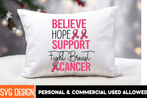 Believe Hope Support Fight Breast Cancer SVG Cut File,Breast Cancer SVG Bundle,Awareness Month SVG bundle,Breast Cancer Sublimation PNG SVG BlackCatsMedia 