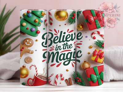 Believe in Christmas Magic Tumbler, Believe In The Magic Wrap, Holiday Sublimation Design, 20oz Christmas Tumbler, Festive Magic Art, Seasonal Holiday Mug, Whimsical Christmas Cup Sublimation Li Zamperini 