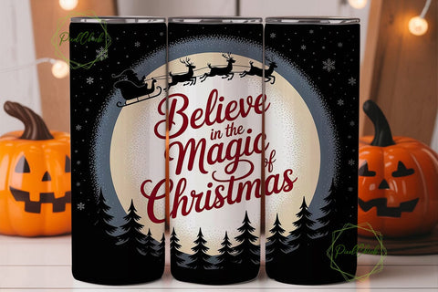Believe in Christmas Magic Tumbler Wrap Sublimation PixelChick 