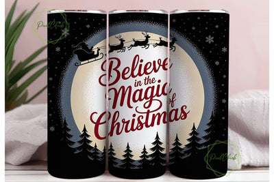 Believe in Christmas Magic Tumbler Wrap Sublimation PixelChick 