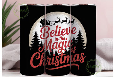 Believe in Christmas Magic Tumbler Wrap Sublimation PixelChick 