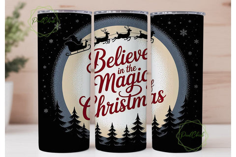 Believe in Christmas Magic Tumbler Wrap Sublimation PixelChick 