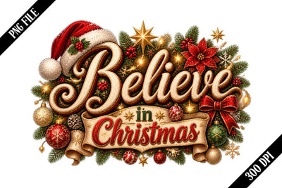 Believe in Christmas PNG Designs Sublimation shah alam 