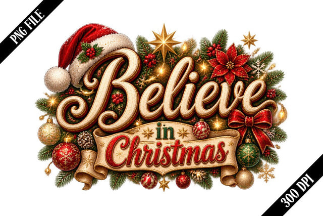 Believe in Christmas PNG Designs Sublimation shah alam 
