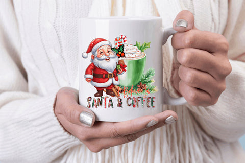 Believe in Santa and Coffee Sublimation Design Sublimation Regulrcrative 