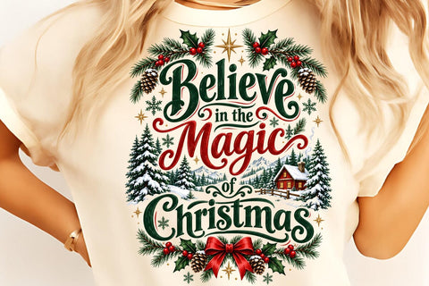 Believe in the Magic of Christmas PNG Sublimation DesignPlante 503 