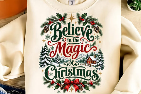 Believe in the Magic of Christmas PNG Sublimation DesignPlante 503 