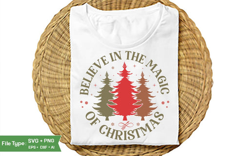 Believe In The Magic Of Christmas Round Sign SVG Design, Farmhouse Christmas Round Sign SVG Design, Christmas SVG Design, SVGs, Food & Drink, Print & Cut, Quotes and Sayings SVG DesignPlante 503 