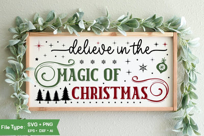 Believe In The Magic Of Christmas Sign SVG Design, Christian Round Ornaments, Nativity Christmas SVG Design, Christmas SVG Design, Christmas SVG Design SVG DesignPlante 503 